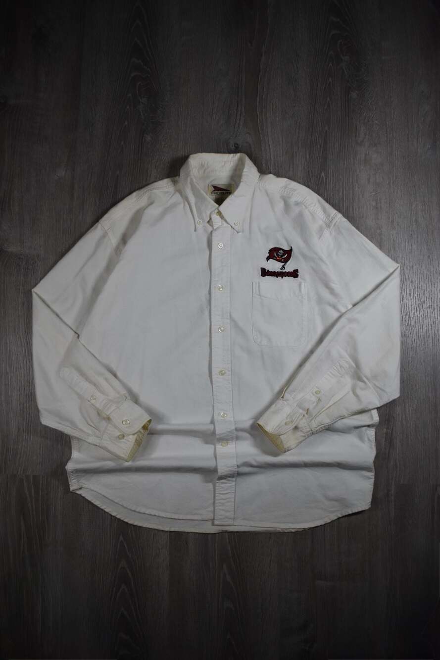 Vintage ProElite Tampa Bay Buccaneers Embroidered Button Down Shirt Size L